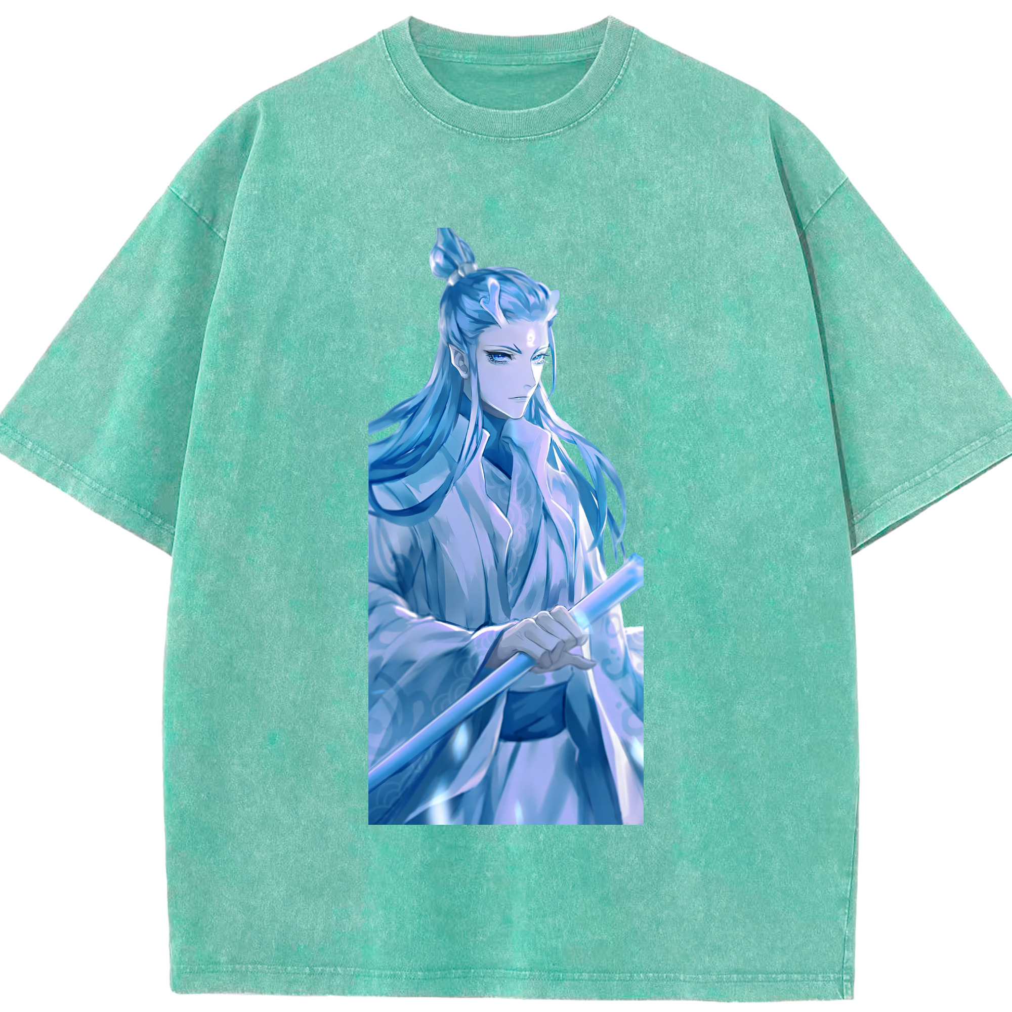 （画像用） Ne Zha 2 ナタ 魔童の大暴れ 綿100% ヴィンテージ風 半袖Tシャツ（フロントプリント）